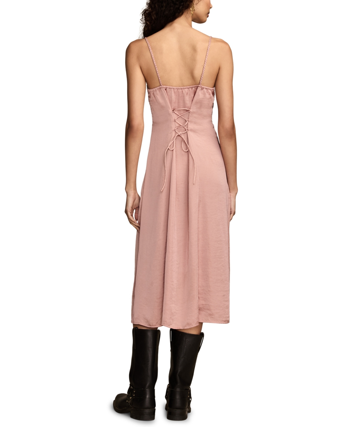 Lucky Brand Women's Lace Up Sleeveless Midi Dress In Blue
