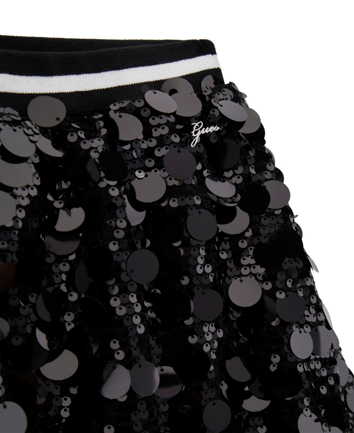 Guess Girls 7-16 All Over Sequin Midi Skirt In Black