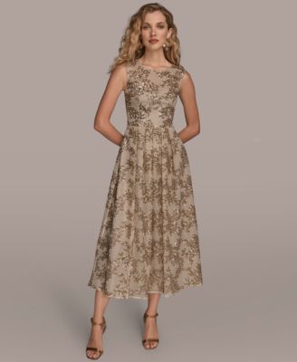 Donna Karan New York - Women's Sleeveless Floral A-line Dress