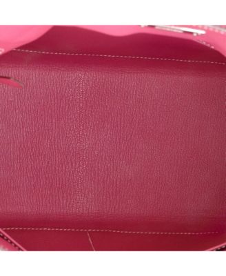 Pre-Owned Hermes Kelly 32 Handbag Pink Epsom with Palladium Hardware