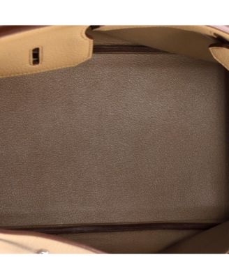 Pre-Owned Hermes Birkin 35 Handbag Light Togo with Palladium Hardware