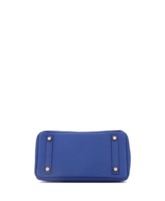 Pre-Owned Hermes Birkin 25 Handbag Blue Togo with Gold Hardware