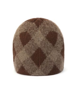 Argyle Knit Stretch-Fit Beanie