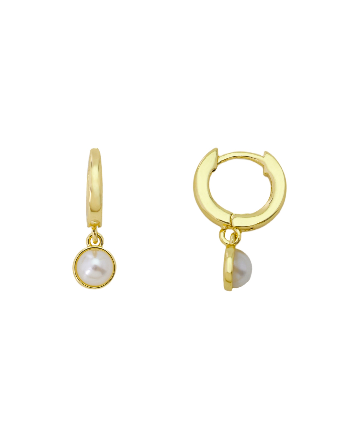 Disney Glass Cultivated Pearl Mickey Pendant Necklace And Hoop Earring Set In Gold