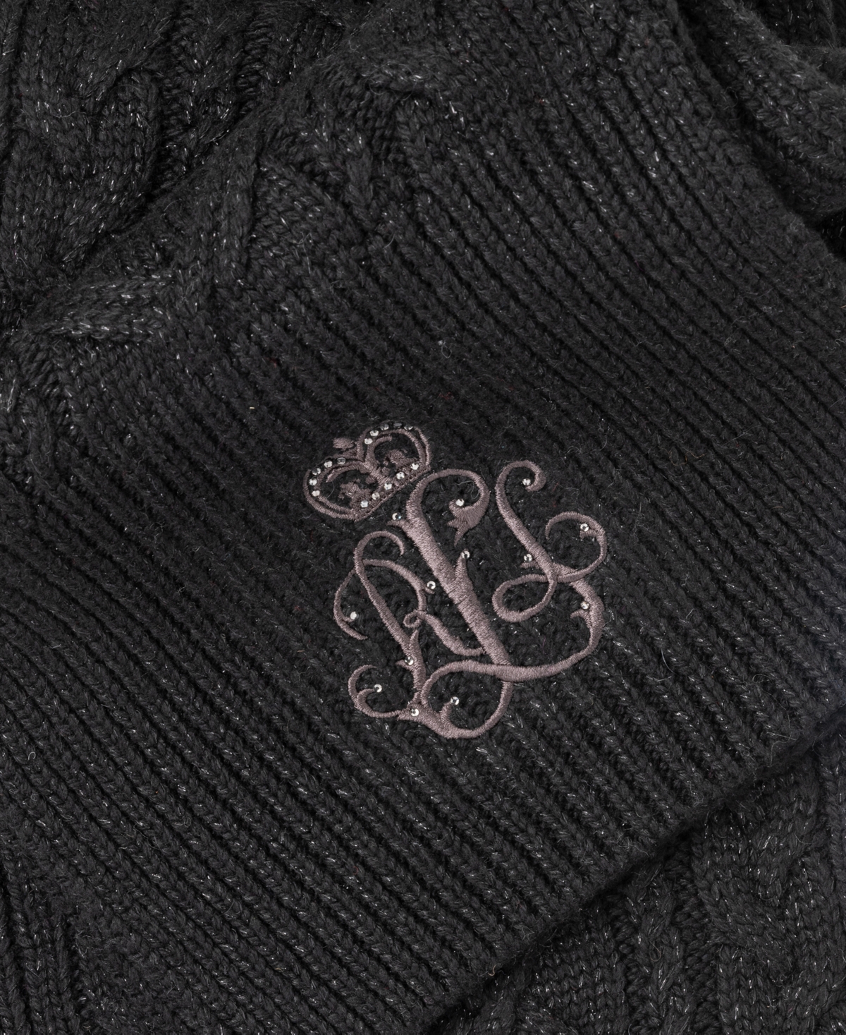 Ralph Lauren Metallic Cable Scarf In Gray