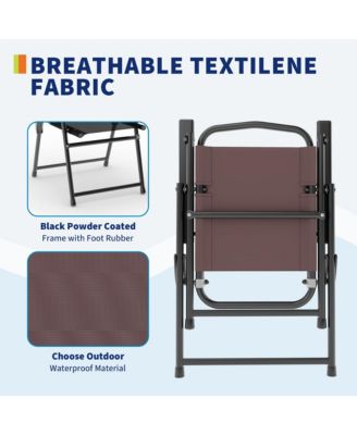 6 Pieces Patio Dining Set with Umbrella, Outdoor Furniture Set with 4 Folding Dining Chairs