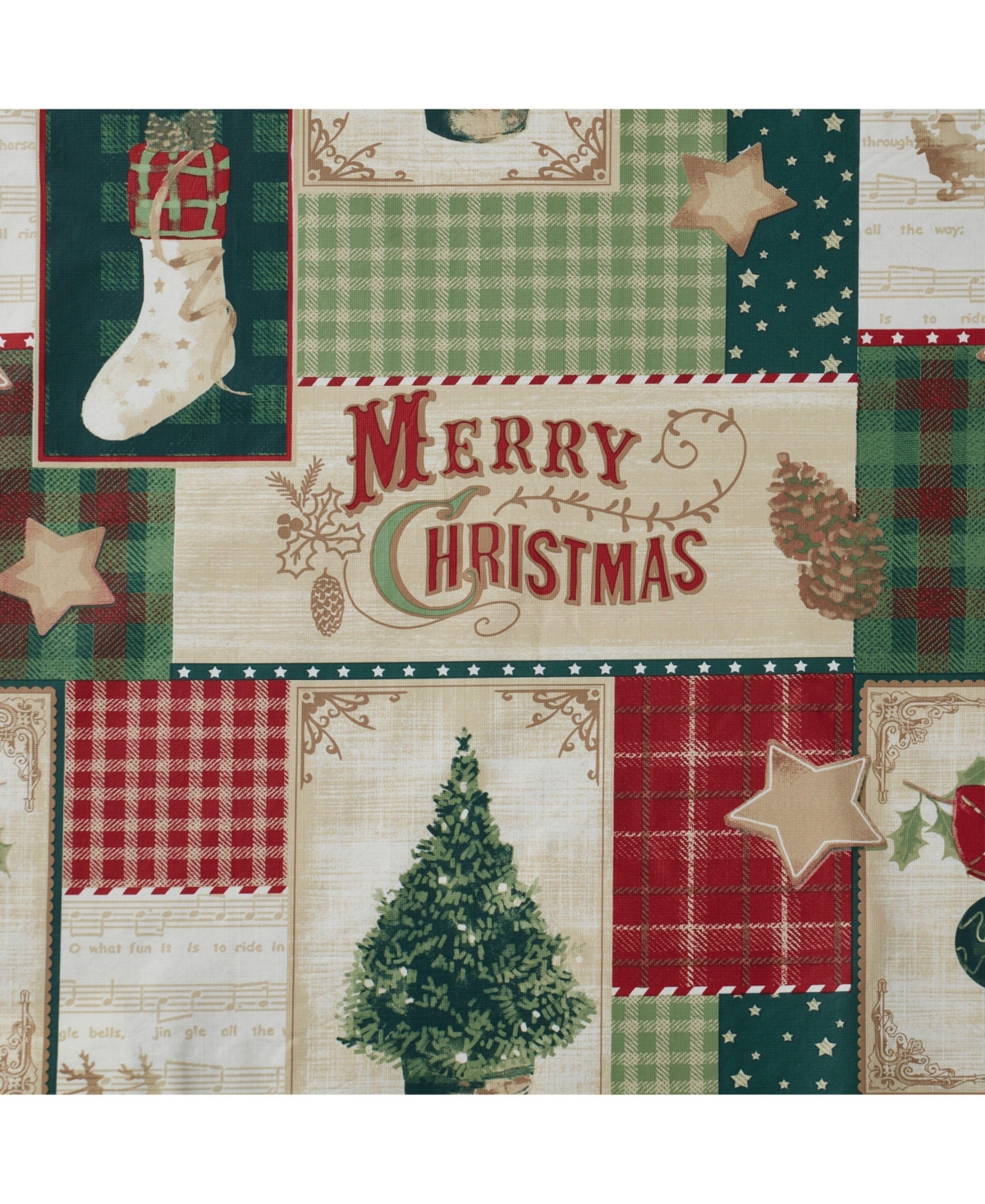 Kate Aurora Holiday Living Complete Classic Merry Christmas 3 Pc Kitchen Curtain Tier And Valance Set