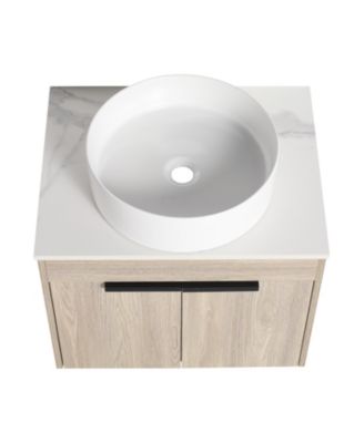 Streamdale 24" Modern Design Float Bathroom Vanity With Ceramic Basin Set