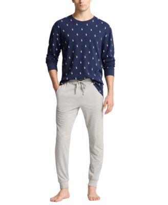 Men's Thermal Printed Long Sleeve Pajama Shirt