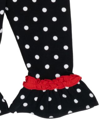Baby Girls' Snowman Applique Top and Polka Dots Leggings, 2-Piece Set