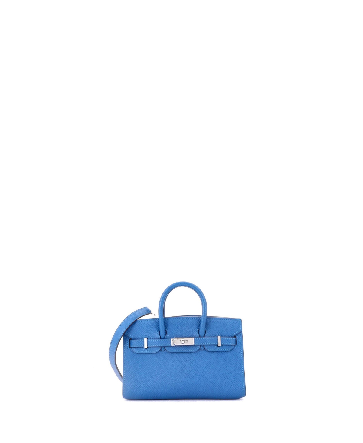 Pre-Owned Hermes Birkin Tiny Handbag Blue Epsom with Palladium Hardware