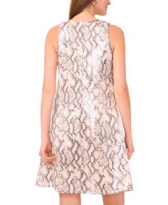 Women's Animal-Print Scoop Neck Short Dress