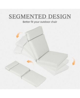 Outdoor High Back Dining Chair Cushion with Ties and Zipper, 44"x21"x3.2", Set of 4