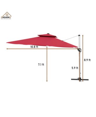 11 FT Square Double Top Patio Umbrella