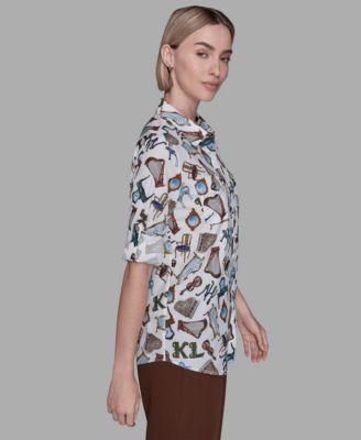 Women's Paris Print Top