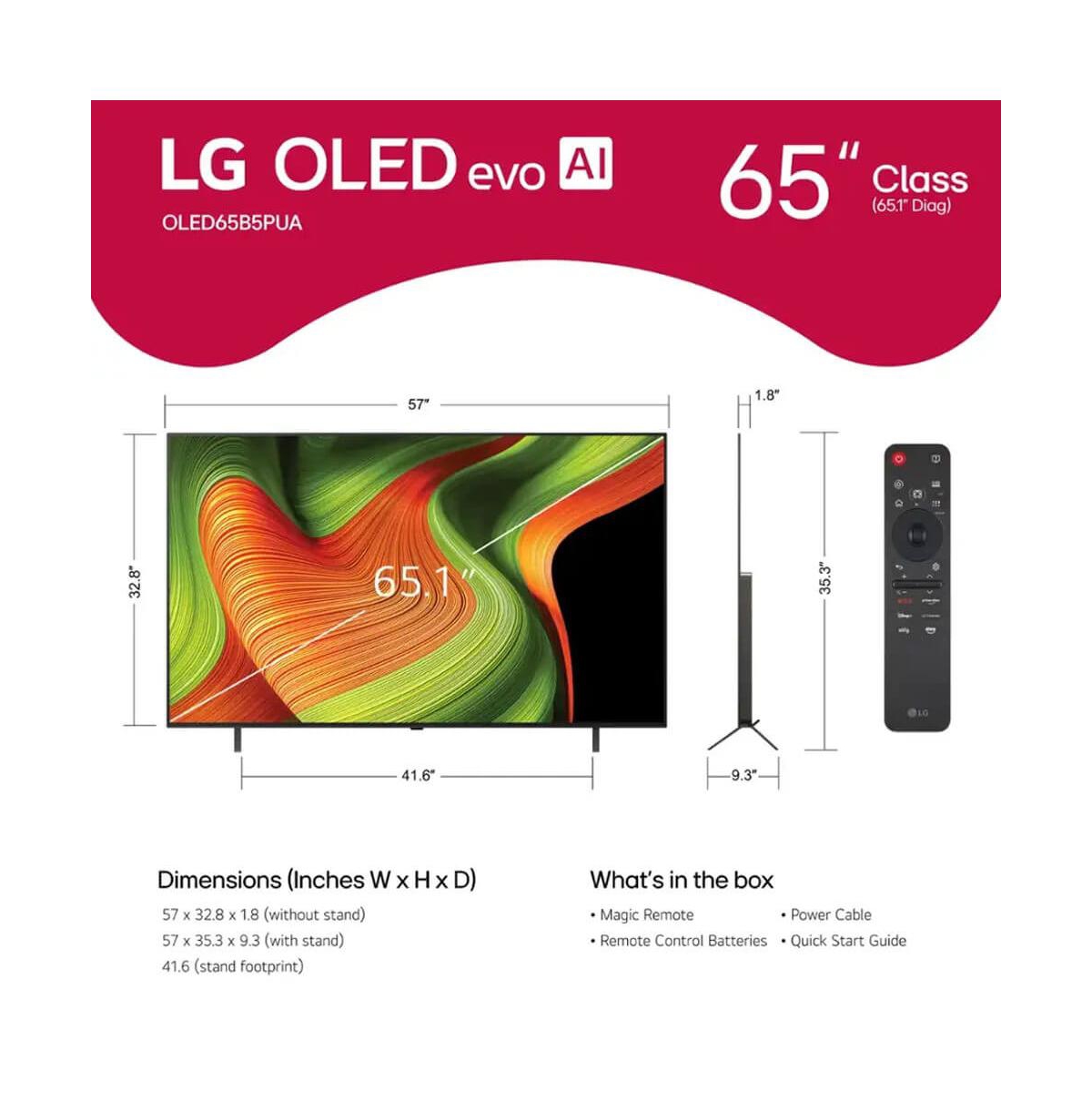 65" Class B5 Series Oled Ai 4K Smart webOS Tv (2025) - OLED65B5PUA