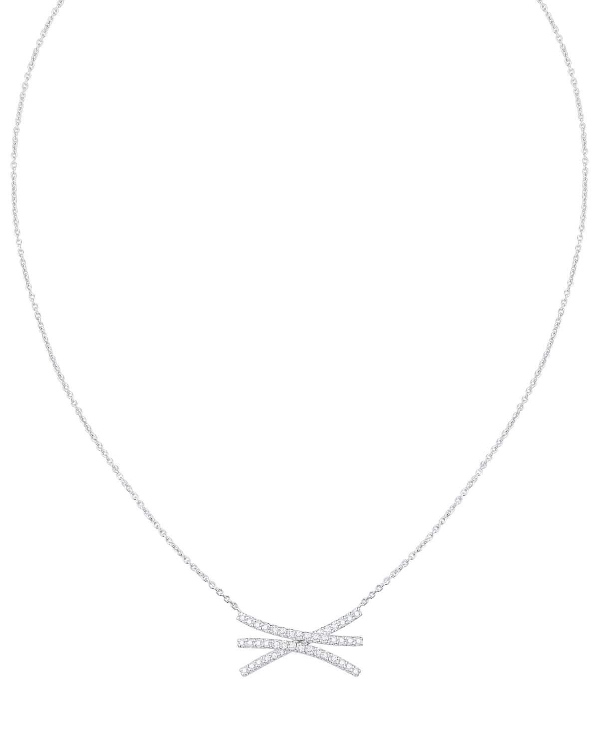 Macy's Diamond Necklace (1/3 Ct. T.w.) In Sterling Silver In Silver