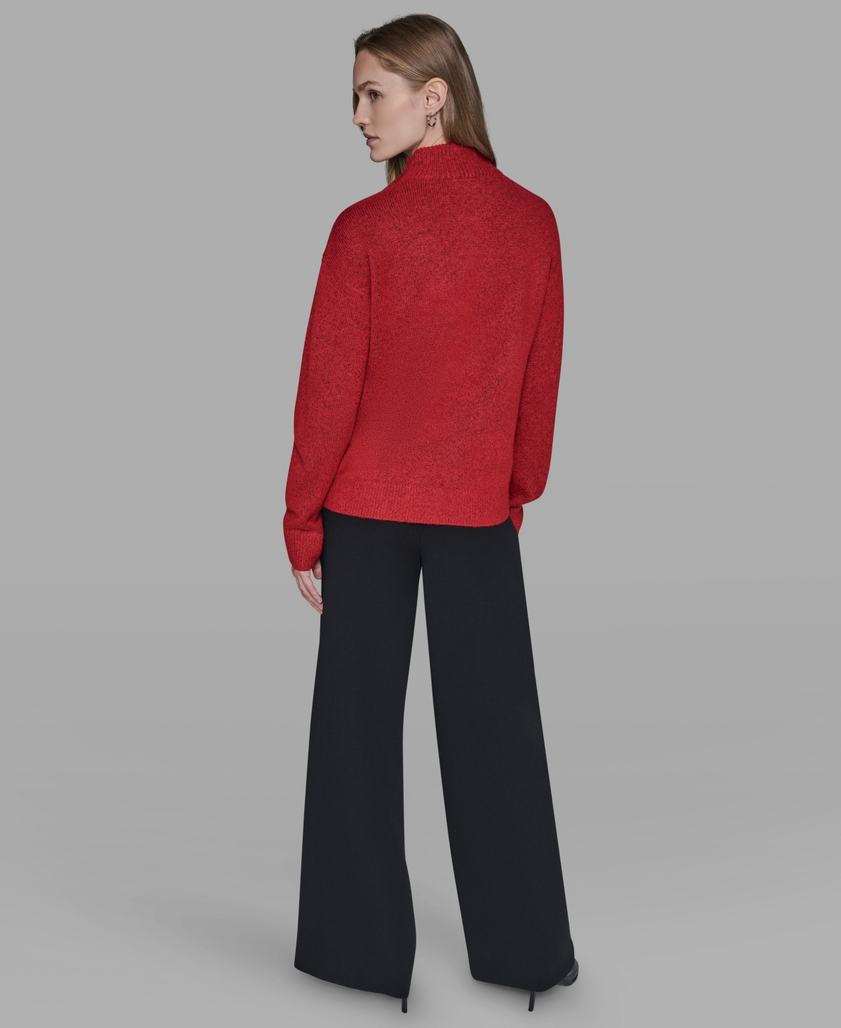 Karl Lagerfeld Paris Women's Button Shoulder Long Sleeve Sweater