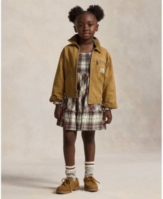 Girls' 2T-6X Plaid Pattern Ruffled Dress