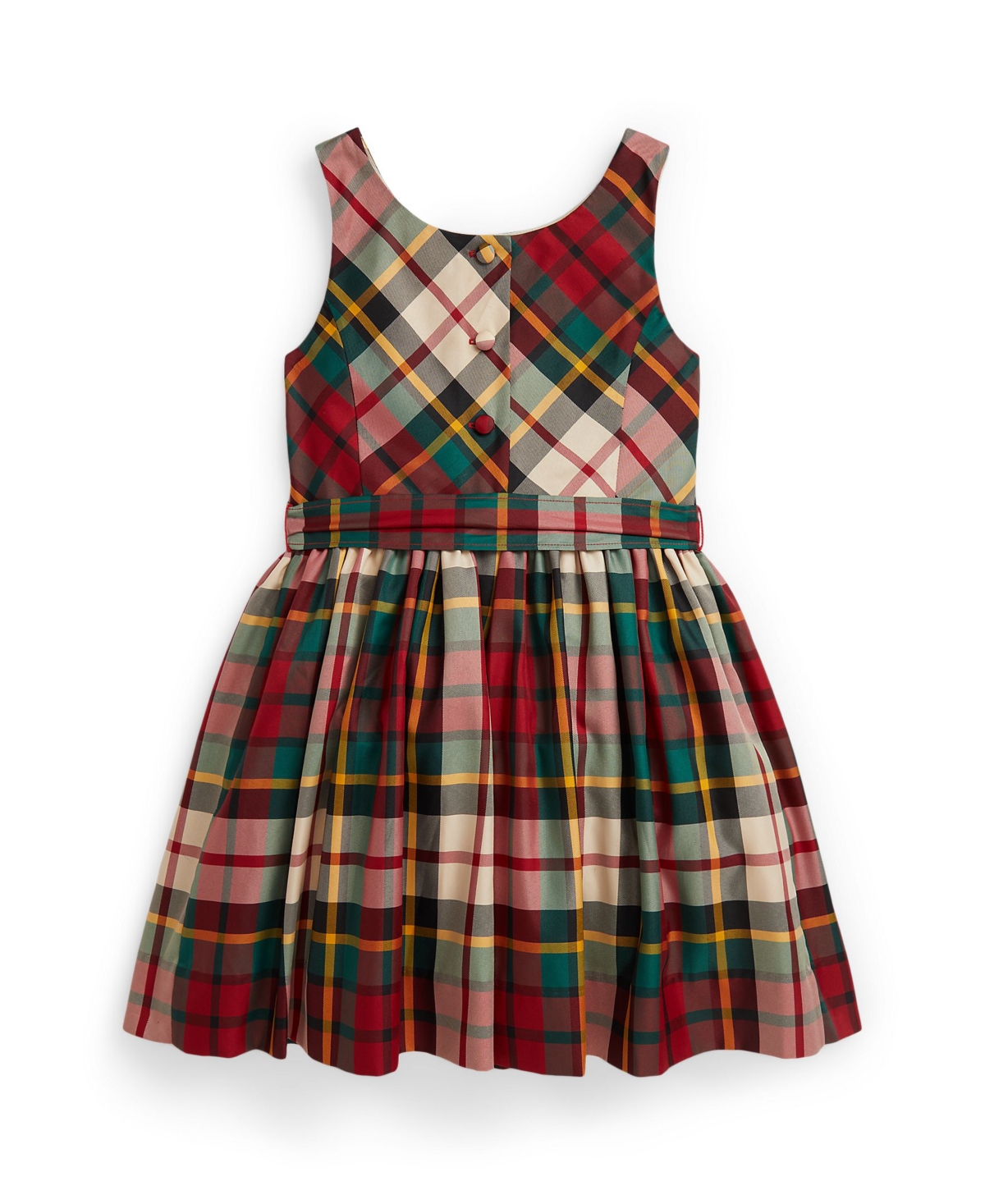 Polo Ralph Lauren Girls 2T-6X Plaid Taffeta Sleeveless Dress