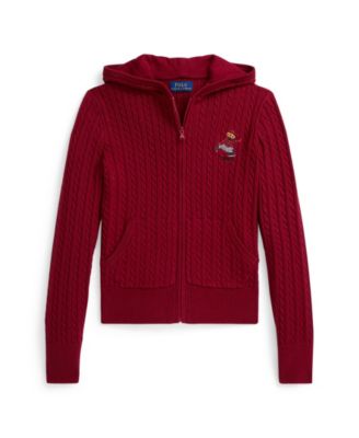 Polo Ralph Lauren - Girls 7-16 Long-Sleeve Polo Bear Full-Zip Sweater