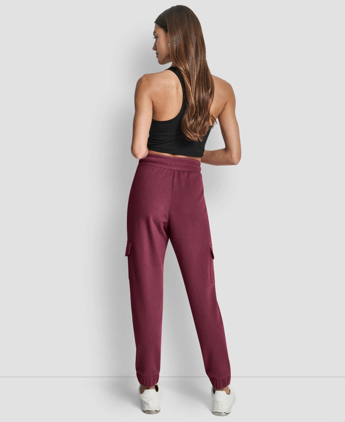 Dkny Sport Women's Studded-logo Cargo Joggers In Red
