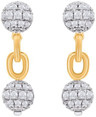 Diamond Drop Earrings (1 ct. t.w.) in 14K Yellow Gold