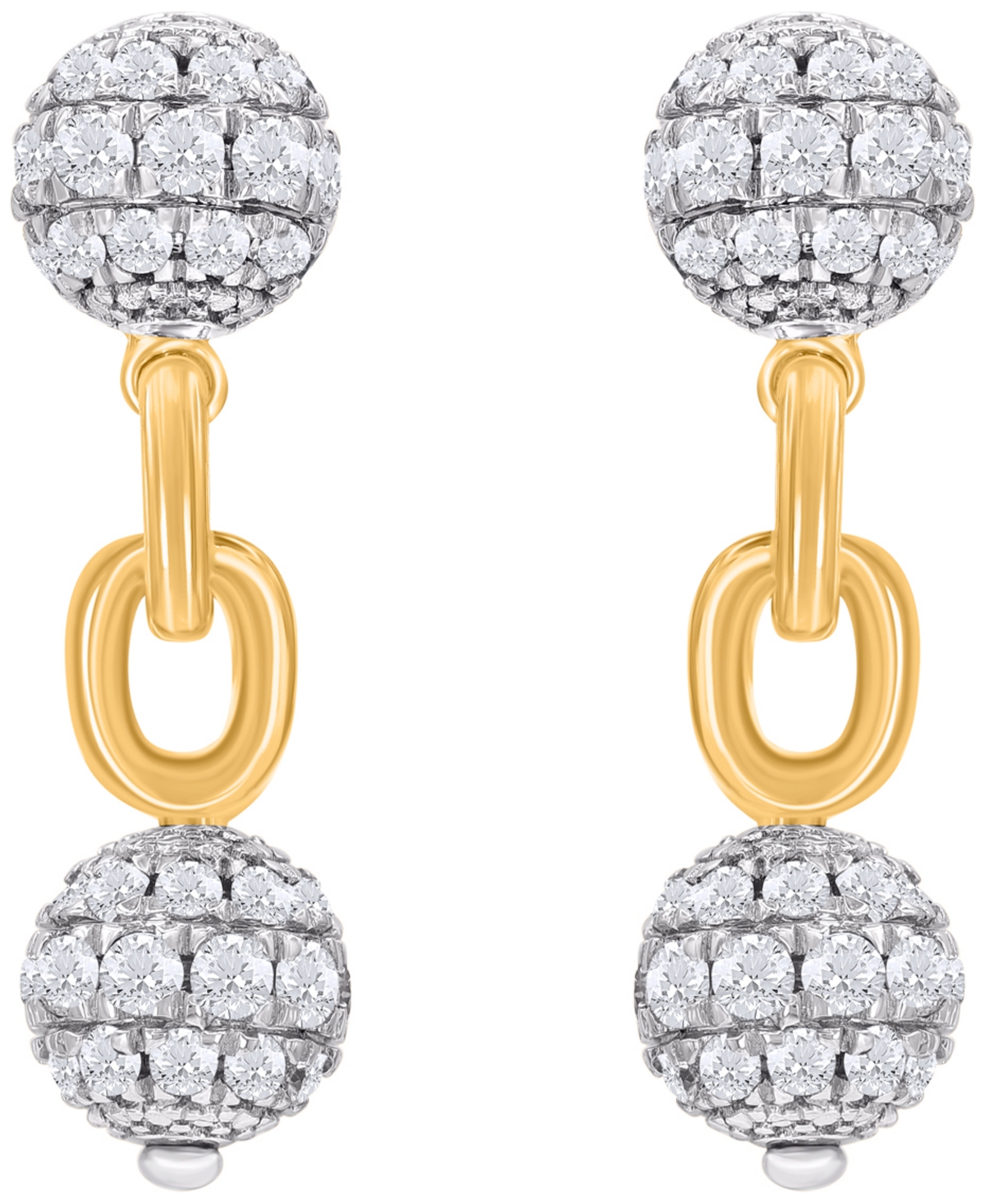 Macy's Diamond Drop Earrings (1 Ct. T.w.) In 14k Yellow Gold In Gold