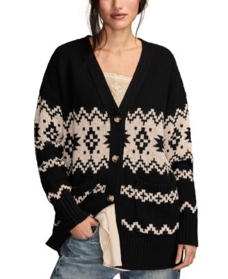 Lucky Brand - Women's Cotton Southwest Cocoon Cardigan Sweater