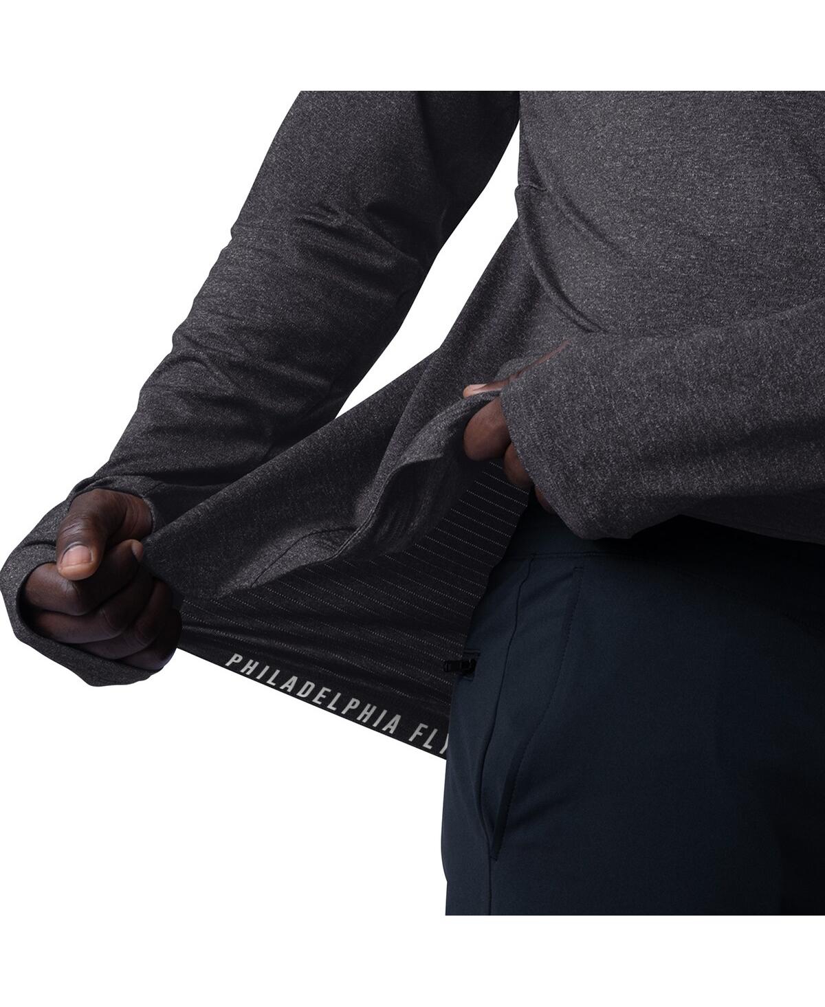 Msx by Michael Strahan Men's Black Philadelphia Flyers Fast Track Raglan Long Sleeve Hoodie T-Shirt