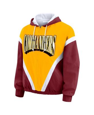Women's Gold/Burgundy Washington Commanders Retro Crinkle Full-Zip Hoodie Windbreaker Jacket
