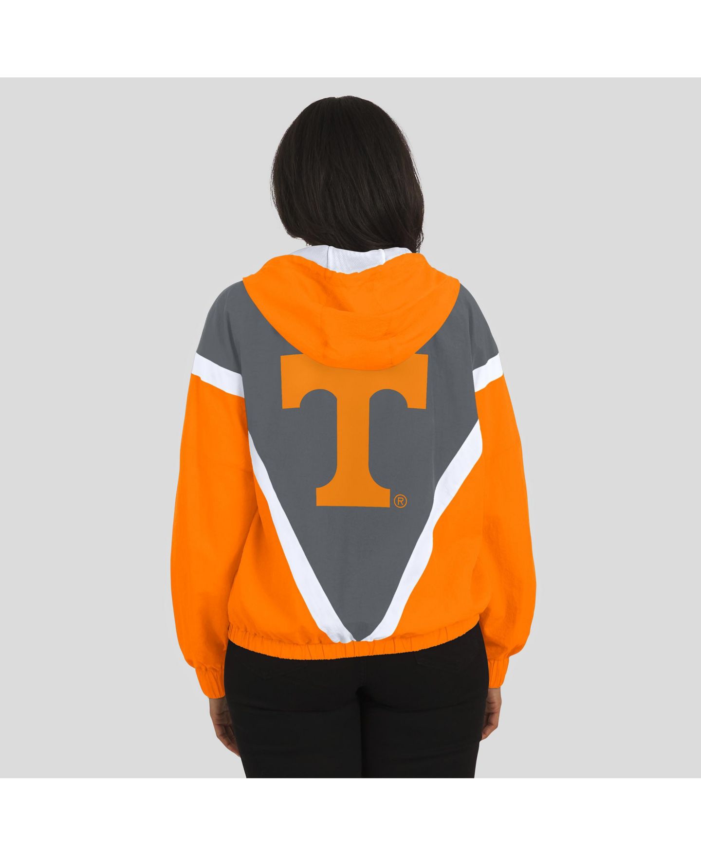 Женские худи WEAR by Erin Andrews Tennessee Orange/Gray Tennessee Volunteers Color Block Full-Zip Windbreaker Jacket — фото 5