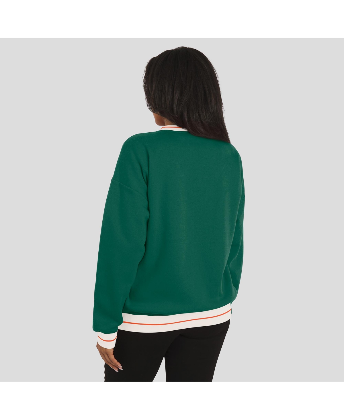 Wear By Erin Andrews Women'sgreen Miami Hurricanes Seal Sweatshirt In Green