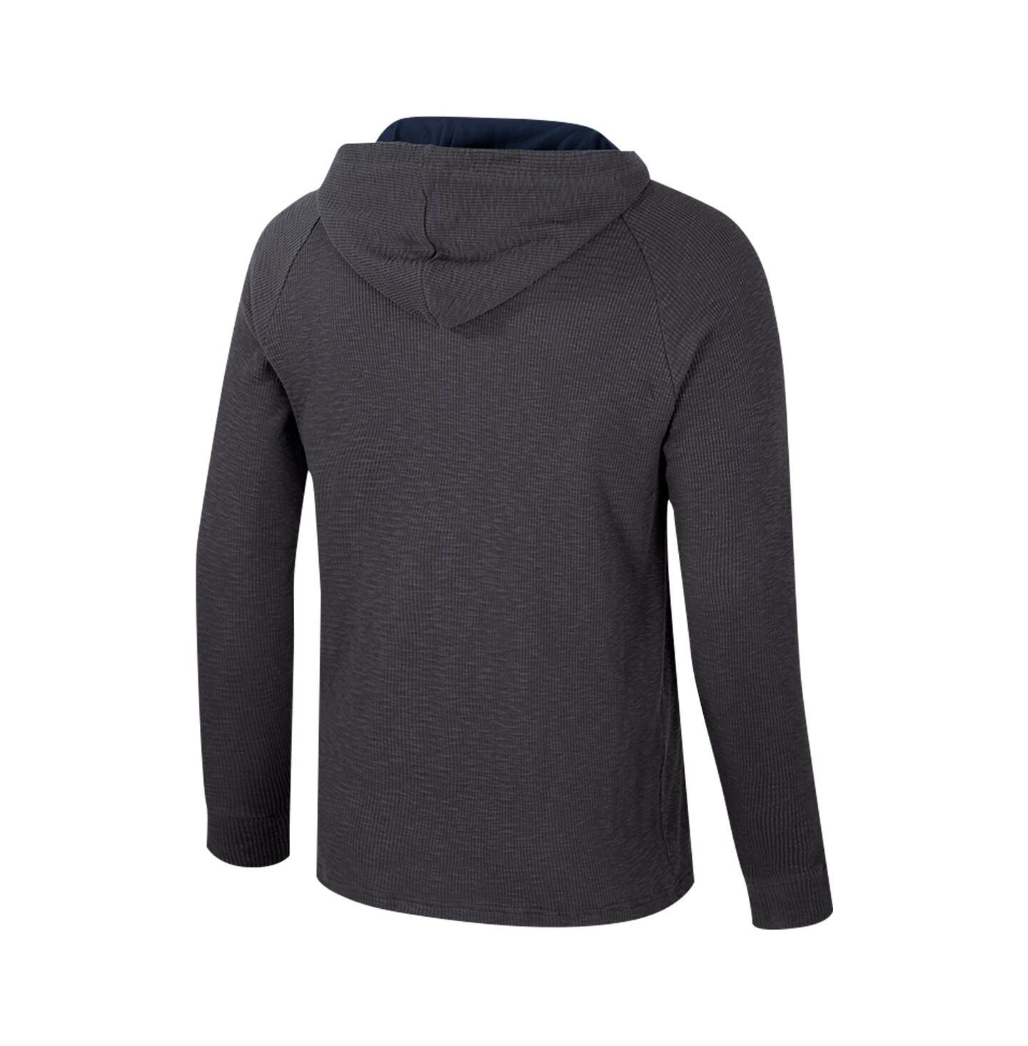 Мужское худи Colosseum Charcoal Michigan Wolverines Dujour Raglan Long Sleeve Henley T-Shirt — фото 3