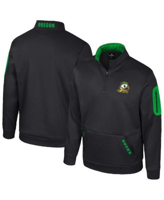 Colosseum - Men's Black Oregon Ducks Mainframe Quarter-Zip Fleece Jacket