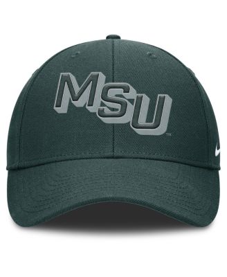 Men's Green Michigan State Spartans Slanted Primetime Rise Performance Adjustable Hat