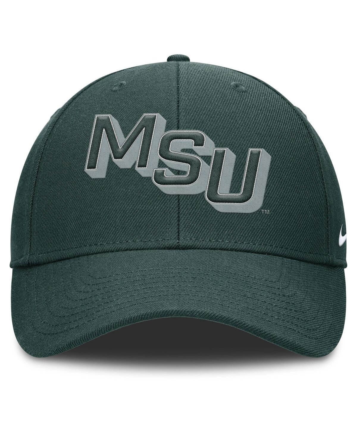 Nike Men's Green Michigan State Spartans Slanted Primetime Rise Performance Adjustable Hat In Green