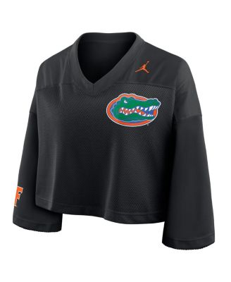 Women's Black Florida Gators Cropped Mesh Dri-FIT Fashion Jersey