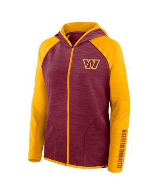 Women's Burgundy/Gold Washington Commanders Redzone End Around Pass Raglan Full-Zip Hoodie
