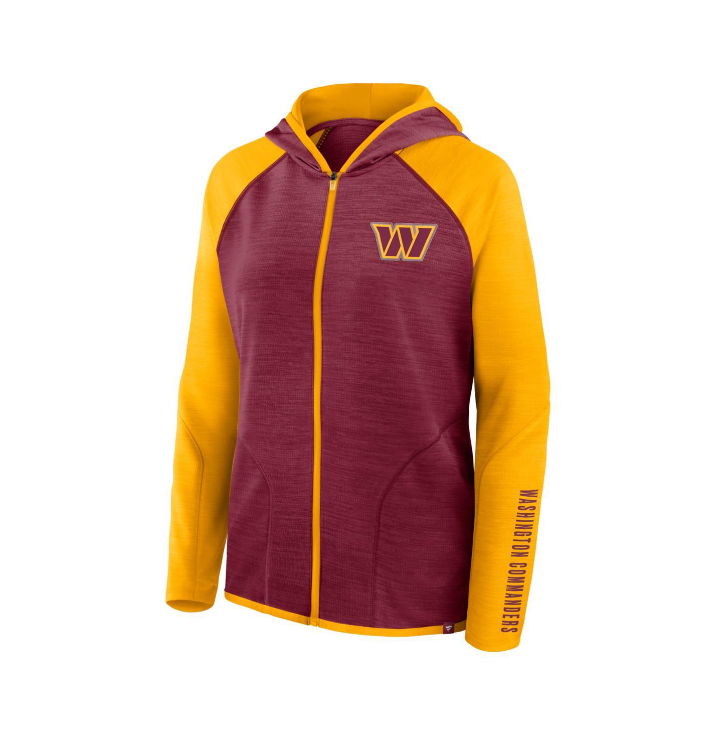 Женское худи Fanatics Washington Commanders Redzone реглан на молнии, Burgundy/Gold — фото 2
