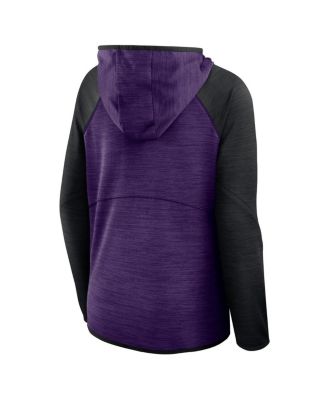 Women's Purple/Black Baltimore Ravens Redzone End Around Pass Raglan Full-Zip Hoodie
