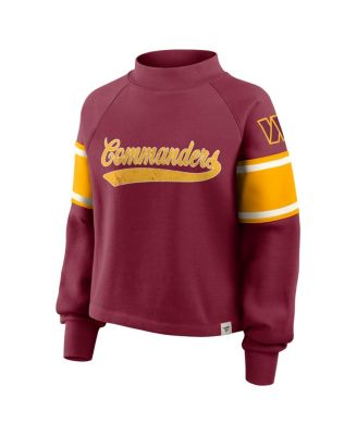 Women's Burgundy Washington Commanders Oversized Hometown Toss Sweep Mock Neck Pullover Hoodie