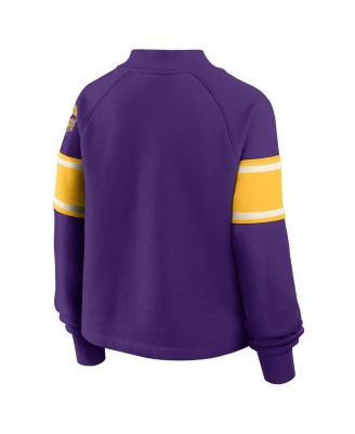 Women's Purple Minnesota Vikings Oversized Hometown Toss Sweep Mock Neck Pullover Hoodie