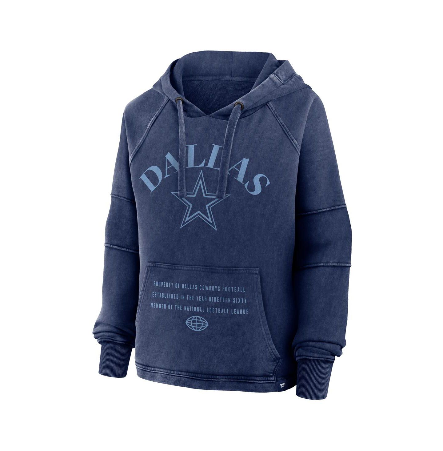 Женское худи Fanatics Navy Dallas Cowboys Oversized Raglan Gridiron — фото 2