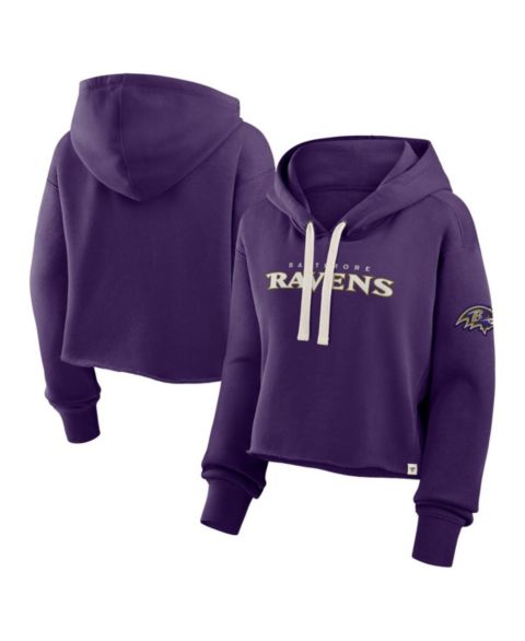 Женское худи Fanatics Purple Baltimore Ravens Oversized Hometown Heritage Cropped