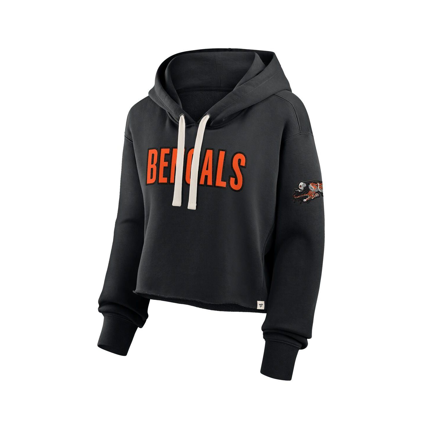 Женское худи Fanatics Black Cincinnati Bengals Oversized Hometown Heritage Cropped — фото 2