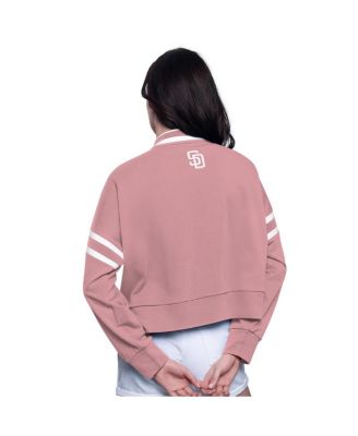 Women's Pink San Diego Padres Power Play Cropped Pullover Sweatshirt