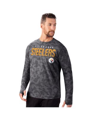 MSX by Michael Strahan - Men's Black Pittsburgh Steelers Performance Camo Long Sleeve T-Shirt