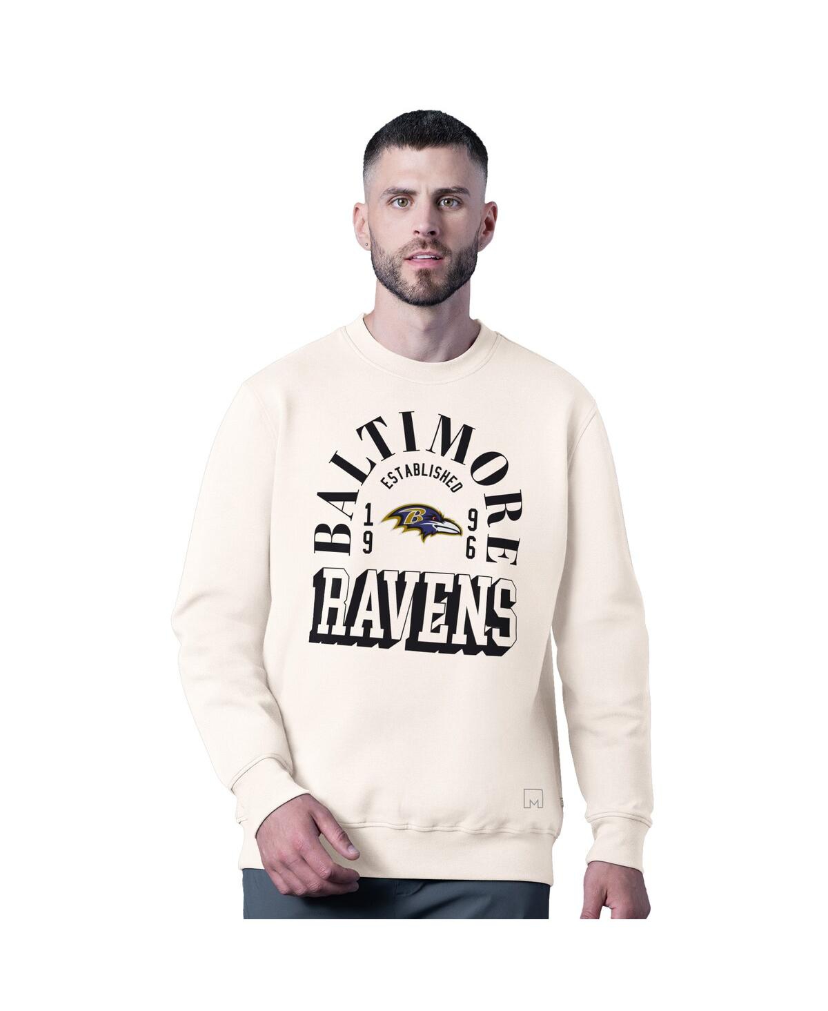 Msx By Michael Strahan Men's White Baltimore Ravens Whiteout Tri-blend Sweatshirt In White
