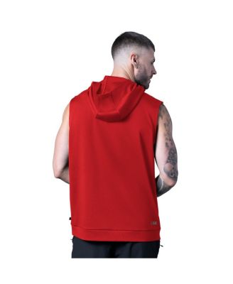 Men's Scarlet San Francisco 49ers Tri-Blend Rebound Sleeveless Hoodie